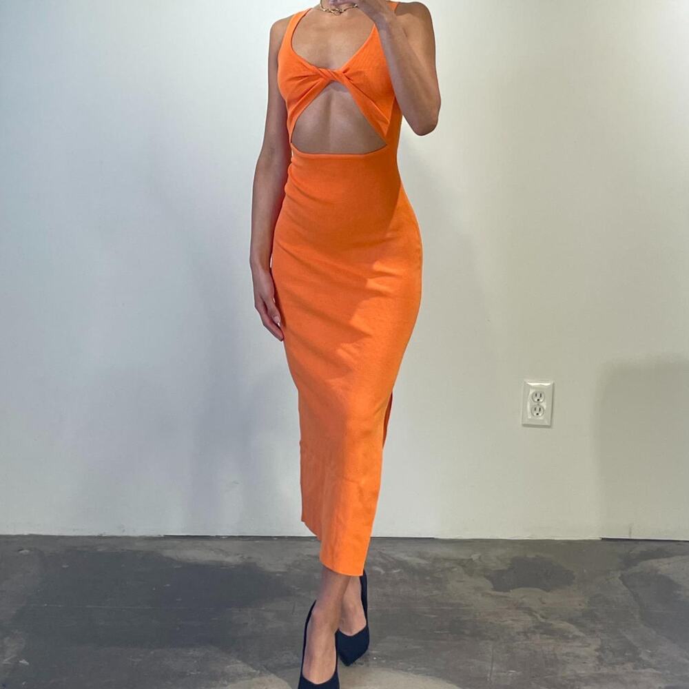 Orange Midi Dress